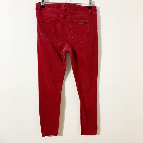 Michael Kors 100% Cotton Skinny Jeans Red Color Five Pocket Styling ❤️ Size 4 - Picture 4 of 10